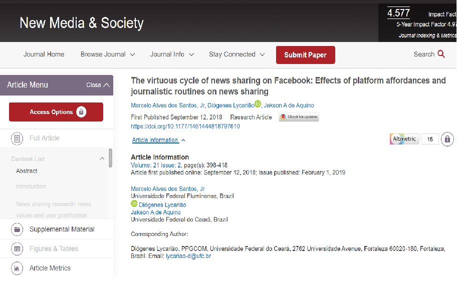 The virtuous cycle of news sharing on Facebook